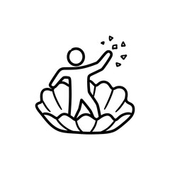 Person Emerging from Shell Symbolizing Growth and Transformation