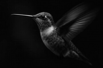 Fototapeta premium A Honeybird in Flight Against a Black Canvas