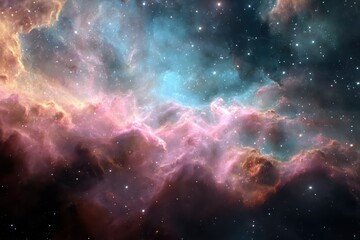 Vivid nebulae and stellar formations captured in deep space reveal the wonders of the universe with colorful clouds and distant stars