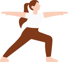 Minimal vector of Virabhadrasana, Warrior Pose, symbolizing strength, focus, and the discipline of yoga.