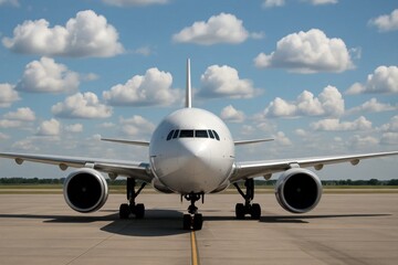 Obraz premium A Commercial Jet Poised on the Tarmac