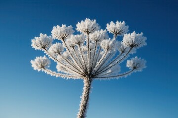 A Frosty Anemone Against a Clear Blue Sky