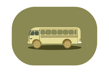 Vintage yellow bus illustration