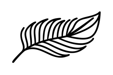 Black palm leaf silhouette icon