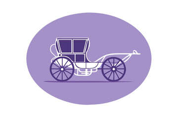 Fototapeta premium Purple horse carriage illustration