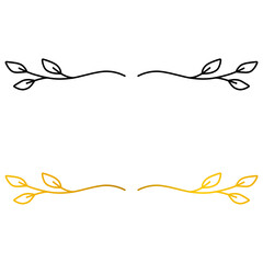 Minimalist black and gold botanical divider line