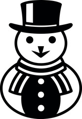 Snowman with Top Hat and Scarf Icon