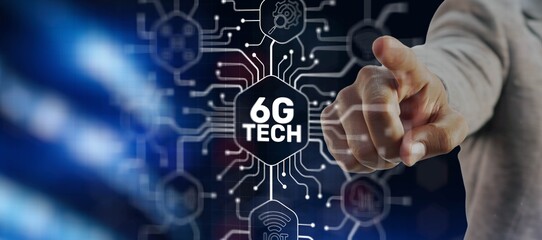 6G Network high-speed mobile Internet, new generation networks. Networking concept