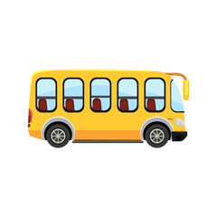 Classic yellow school bus vector illustration on a white background