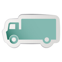 Delivery truck sticker icon for logistics and transport concept