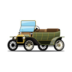 Naklejka premium Vintage Green Classic Automobile from an Early Era Illustration