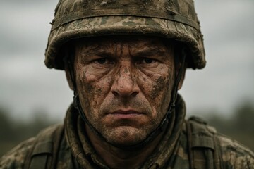 Fototapeta premium A testament to duty and resilience in the face of adversity