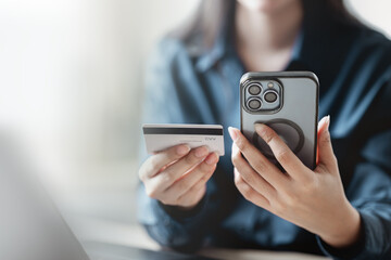 Credit card online shopping payment. Credit card electronics purchase consumer. E-commerce business. financial debt plan. Credit cashless paying. E commerce payment methods.