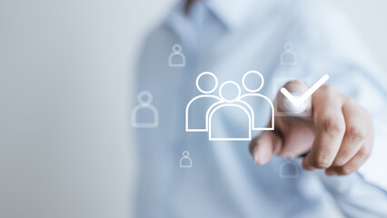 Hiring employees. Human resources management concept. HR recruitment job staff employment. Search employees. Recruitment agency.