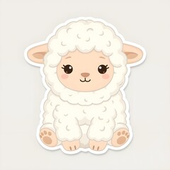 Fototapeta premium Fluffy Sheep Plush Toy Vector pt1