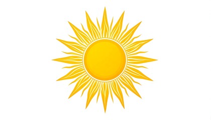 Ornate sun graphic on white background.