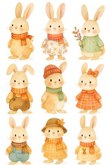 set of easter rabbits