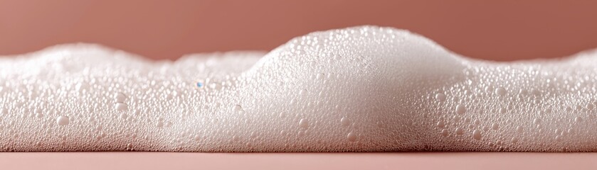 Fototapeta premium A close-up image of creamy bubbles on a soft surface, showcasing texture and a gentle color palette.