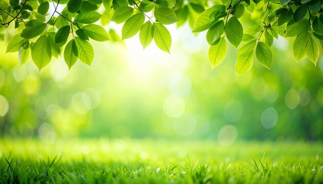 Beautiful nature view green leaf on blurred greenery background under sunlight with bokeh and copy space with  background natural plants landscape, ecology wallpaper concept. Green theme