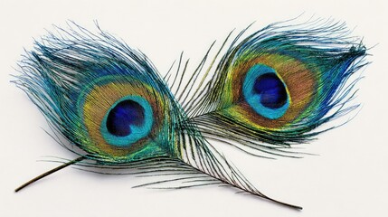 Obraz premium peacock Feather on the white background 