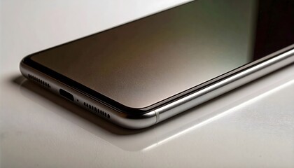 Smartphone moderno en primer plano sobre superficie clara