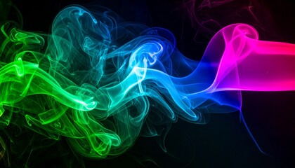 Fototapeta premium Neon color smoky background . vivid paint splash swirling, mix of colors as two chemical reaction. Foggy background, smoky background, colorful background, smoke 