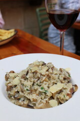 Italian cuisine: porcini and mushroom risotto with Parmesan in Mdina, Malta