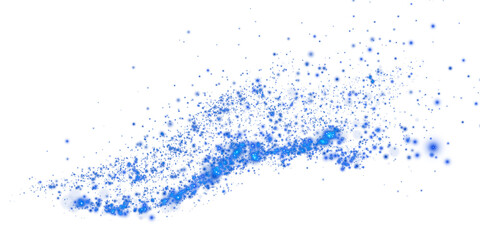 Magical Stardust Sparkle PNG with Glowing Blue Particles, Shine, and Festive Light Effects on Transparent Background