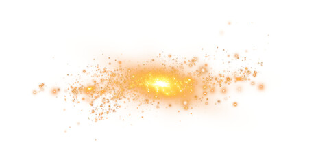 Magical Stardust Sparkle PNG with Glowing Gold Particles, Shine, and Festive Light Effects on Transparent Background