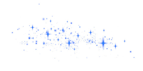 Magical Stardust Sparkle PNG with Glowing Blue Particles, Shine, and Festive Light Effects on Transparent Background