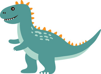 Cute Dinosaur Cartoon Illustration.  Adorable vector dinosaur character design for kids and creative projects