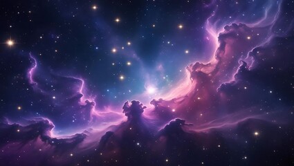 Obraz premium Cosmic Nebula Bathed in Starlight and Celestial Hues