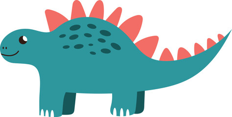 Cute Dinosaur Cartoon Illustration.  Adorable vector dinosaur character design for kids and creative projects