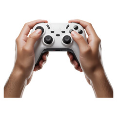 Hands Holding White Game Controller PNG