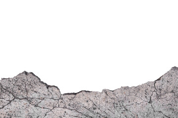 old broken stone wall with transparent background