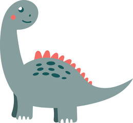 Naklejka premium Cute Dinosaur Cartoon Illustration. Adorable vector dinosaur character design for kids and creative projects