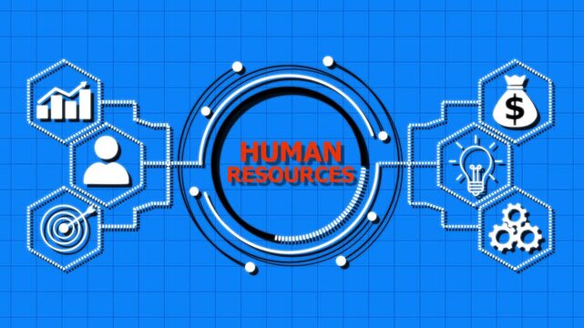 Internet, business, Technology and network concept. Human Resources (HR) manages employee-related functions such as hiring, training, payroll,