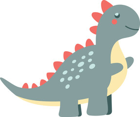 Cute Dinosaur Cartoon Illustration.  Adorable vector dinosaur character design for kids and creative projects