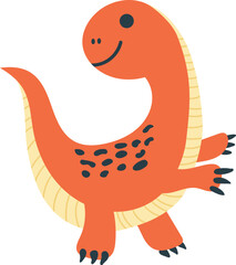 Cute Dinosaur Cartoon Illustration.  Adorable vector dinosaur character design for kids and creative projects