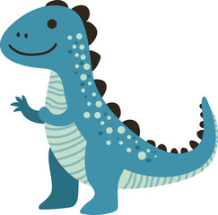 Cute Dinosaur Cartoon Illustration.  Adorable vector dinosaur character design for kids and creative projects