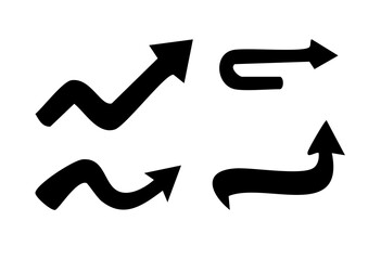 Black and White Abstract Arrow Icons Collection