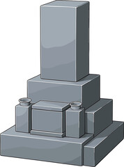 日本の墓石のイラスト