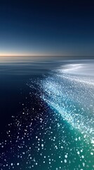 Deep Sea Gradient Teal To Navy Water With Sparkling Dots