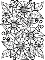 Realistic flower coloring for adults and kids 

