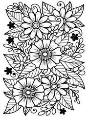 Realistic flower coloring for adults and kids 

