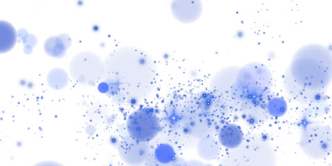 A sparkling blue magic dust effect with glowing bokeh lights and twinkling particles on a transparent background, ideal for fantasy and festive designs
