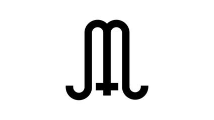 Malbon symbol, black isolated silhouette