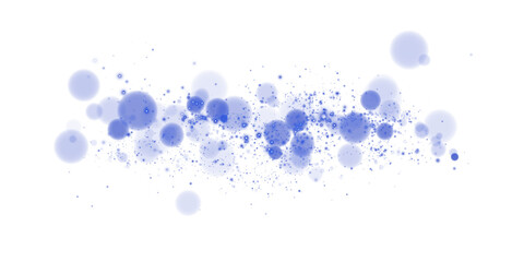 A sparkling blue magic dust effect with glowing bokeh lights and twinkling particles on a transparent background, ideal for fantasy and festive designs © Liubov