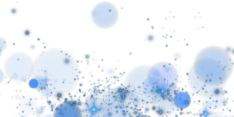 A sparkling blue magic dust effect with glowing bokeh lights and twinkling particles on a transparent background, ideal for fantasy and festive designs © Liubov