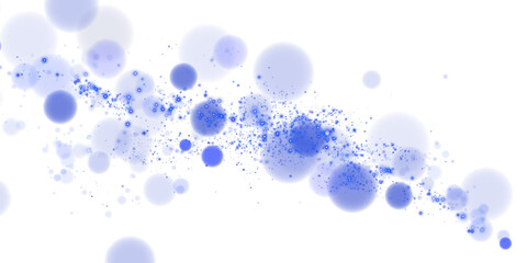 A sparkling blue magic dust effect with glowing bokeh lights and twinkling particles on a transparent background, ideal for fantasy and festive designs